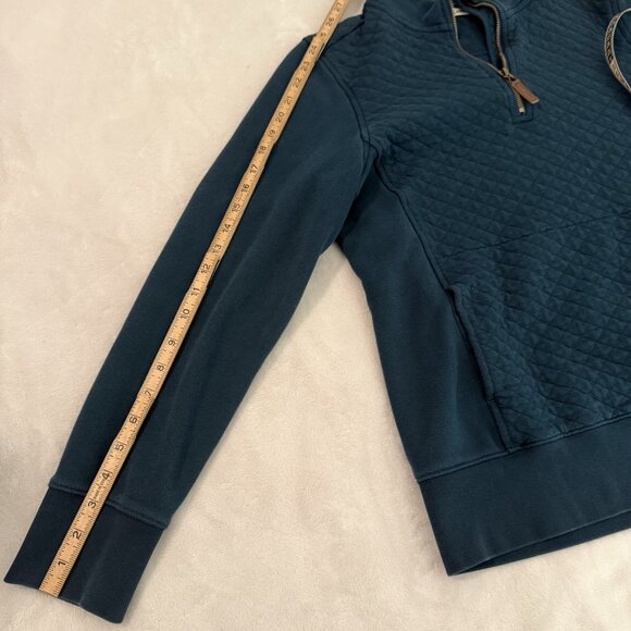 LL Bean Women's Size M Quilted Full-Zip Sweatshirt Dark Teal Blue Classic - Picture 6 of 8